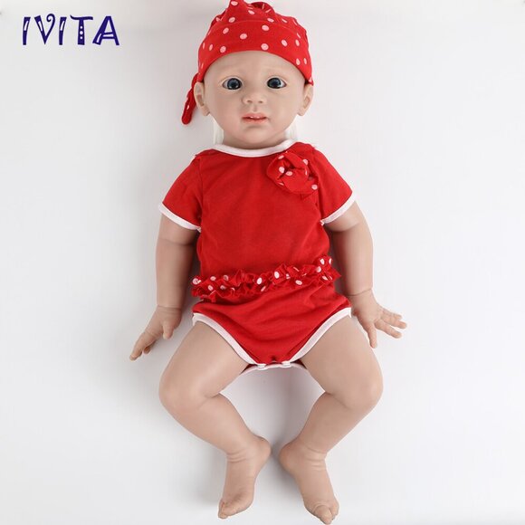 IVITA 20inch Full Silicone Reborn Baby Girl Handmade Silicone Doll Infant - Picture 5 of 12